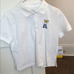 The Simpson’s white cropped collared tee BNWT